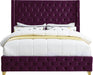 Savan Purple Velvet Full Bed - All Brands Furniture (NJ)