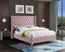 Savan Pink Velvet King Bed - All Brands Furniture (NJ)