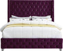 Savan Purple Velvet Full Bed - All Brands Furniture (NJ)