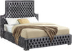 Sedona Grey Velvet Queen Bed - All Brands Furniture (NJ)