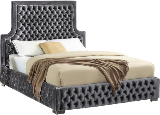 Sedona Grey Velvet Queen Bed - All Brands Furniture (NJ)