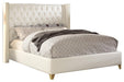 Soho White Bonded Leather King Bed - All Brands Furniture (NJ)