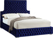 Sedona Navy Velvet Queen Bed - All Brands Furniture (NJ)
