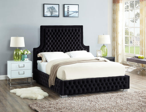 Sedona Black Velvet Queen Bed - All Brands Furniture (NJ)