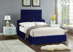 Sedona Navy Velvet Queen Bed - All Brands Furniture (NJ)
