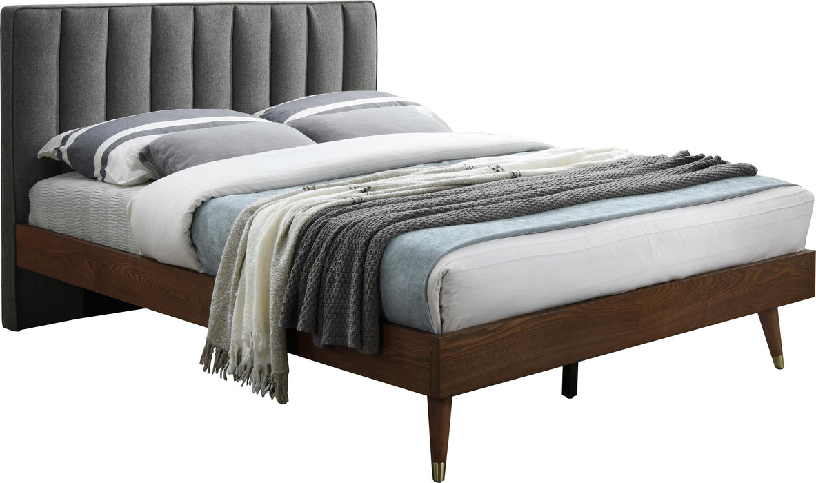 Vance Grey Linen Fabric Queen Bed (3 Boxes) - All Brands Furniture (NJ)