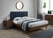 Vance Navy Linen Fabric King Bed (3 Boxes) - All Brands Furniture (NJ)