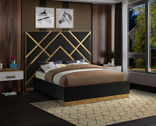 Vector Black Velvet Queen Bed - All Brands Furniture (NJ)