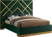 Vector Green Velvet Queen Bed - All Brands Furniture (NJ)