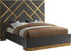 Vector Grey Velvet Queen Bed - All Brands Furniture (NJ)