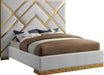 Vector White Faux Leather Queen Bed - All Brands Furniture (NJ)