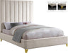 Via Cream Velvet Queen Bed - All Brands Furniture (NJ)
