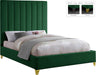 Via Green Velvet Queen Bed - All Brands Furniture (NJ)