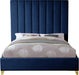 Via Navy Velvet King Bed - All Brands Furniture (NJ)