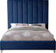 Via Navy Velvet Queen Bed - All Brands Furniture (NJ)