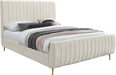Zara Cream Velvet King Bed (3 Boxes) - All Brands Furniture (NJ)