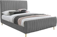 Zara Grey Velvet Queen Bed (3 Boxes) - All Brands Furniture (NJ)