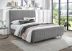 Zara Grey Velvet Queen Bed (3 Boxes) - All Brands Furniture (NJ)
