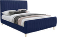 Zara Navy Velvet King Bed (3 Boxes) - All Brands Furniture (NJ)