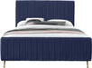 Zara Navy Velvet King Bed (3 Boxes) - All Brands Furniture (NJ)