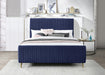 Zara Navy Velvet King Bed (3 Boxes) - All Brands Furniture (NJ)