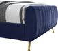 Zara Navy Velvet Twin Bed (3 Boxes) - All Brands Furniture (NJ)