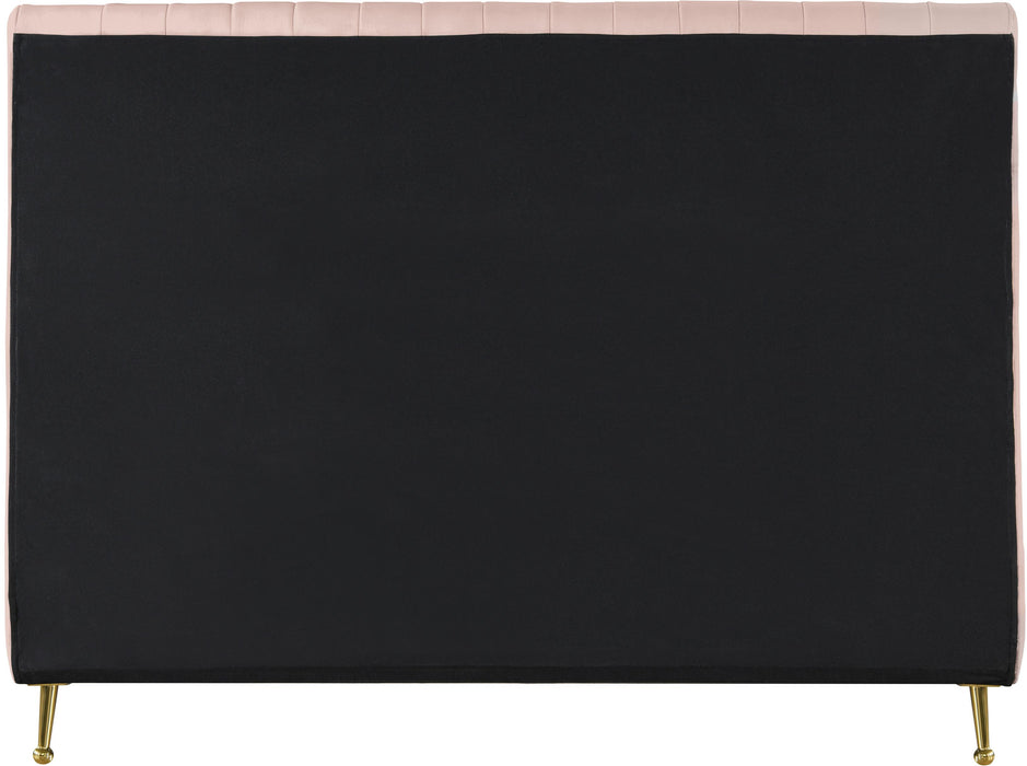 Zara Pink Velvet Queen Bed (3 Boxes) - All Brands Furniture (NJ)