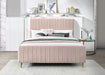 Zara Pink Velvet Queen Bed (3 Boxes) - All Brands Furniture (NJ)