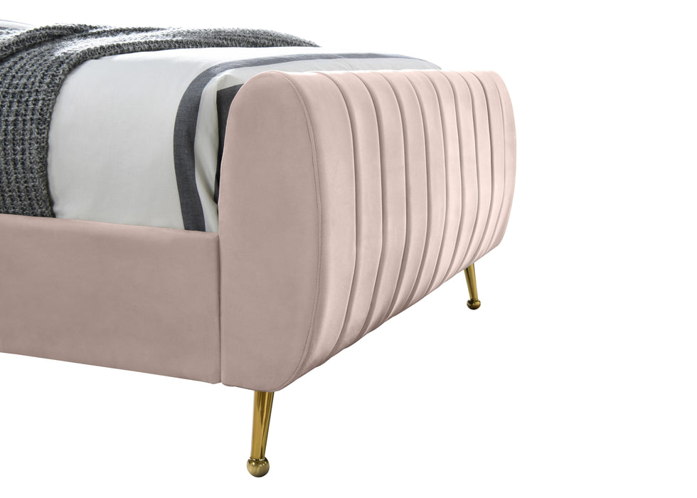 Zara Pink Velvet Full Bed (3 Boxes) - All Brands Furniture (NJ)