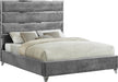 Zuma Grey Velvet Queen Bed - All Brands Furniture (NJ)