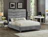 Zuma Grey Velvet King Bed - All Brands Furniture (NJ)