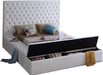 Bliss White Velvet Queen Bed (3 Boxes) - All Brands Furniture (NJ)