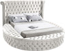 Luxus Cream Velvet Queen Bed (3 Boxes) - All Brands Furniture (NJ)