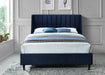 Eva Navy Velvet King Bed - All Brands Furniture (NJ)