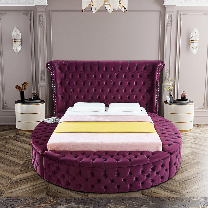 Luxus Purple Velvet Full Bed - All Brands Furniture (NJ)