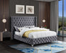 Savan Grey Velvet King Bed - All Brands Furniture (NJ)