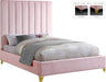 Via Pink Velvet Queen Bed - All Brands Furniture (NJ)