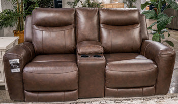 Gravier Power Reclining Loveseat with Console - All Brands Furniture (NJ)