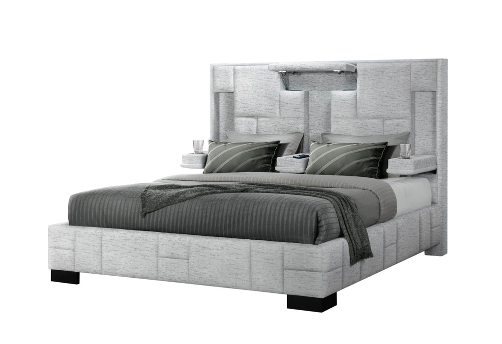 Oscar Grey Bed No Wood Trim - All Brands Furniture (NJ)