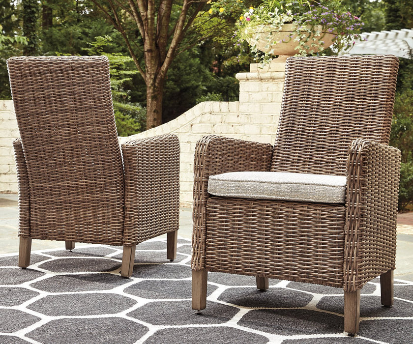 Beachcroft Outdoor Arm Chair with Cushion (Set of 2) - All Brands Furniture (NJ)