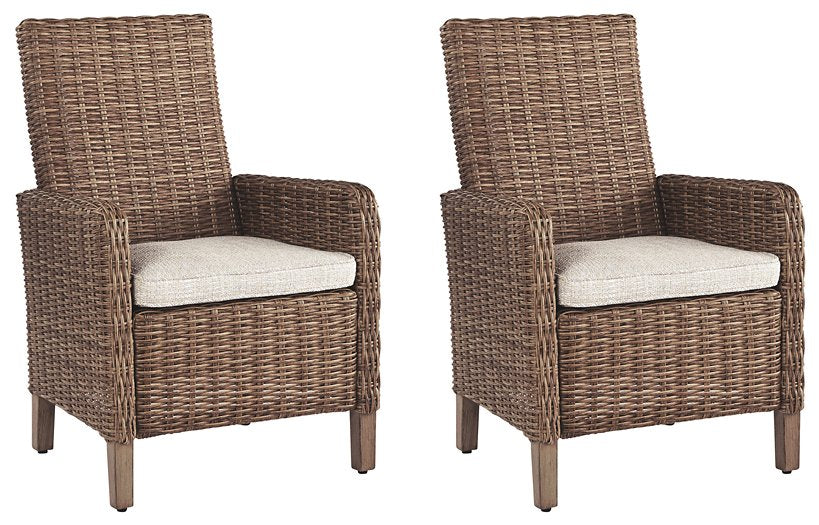 Beachcroft Outdoor Arm Chair with Cushion (Set of 2) - All Brands Furniture (NJ)