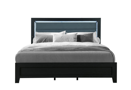 Reid Black Bed With Led - All Brands Furniture (NJ)