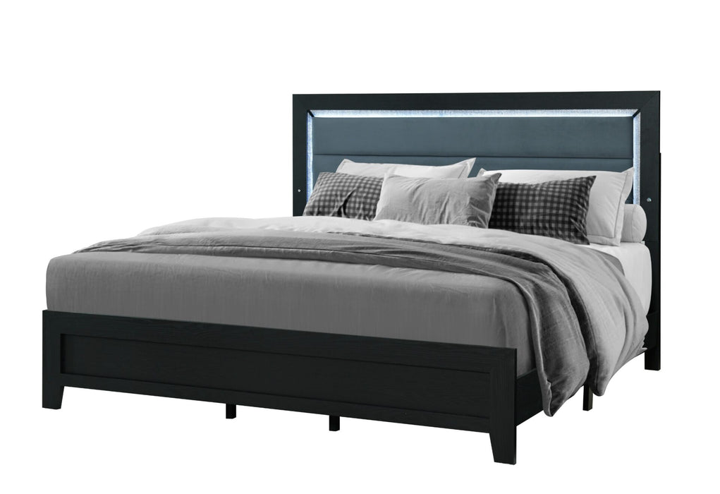 Reid Black Bed Group With Led - All Brands Furniture (NJ)