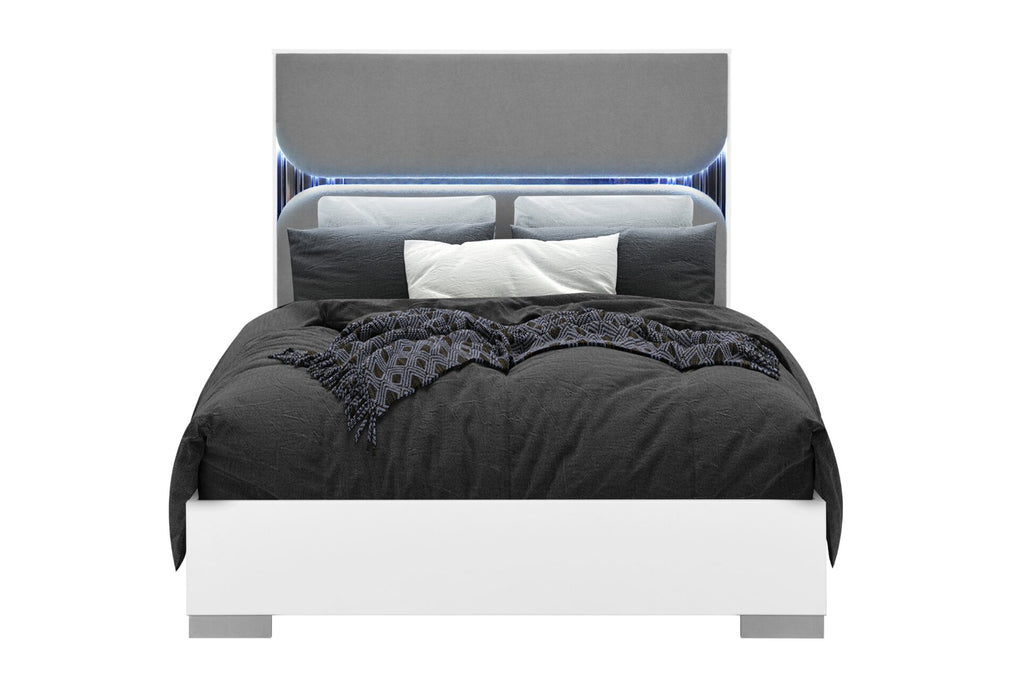 Talia White Bed With Led - All Brands Furniture (NJ)