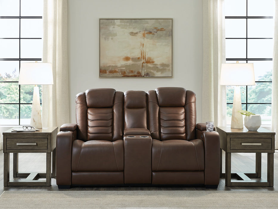 High Impact Power Reclining Loveseat with Console - All Brands Furniture (NJ)