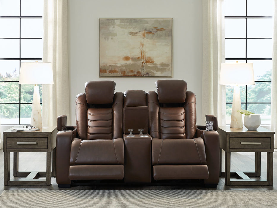 High Impact Power Reclining Loveseat with Console - All Brands Furniture (NJ)