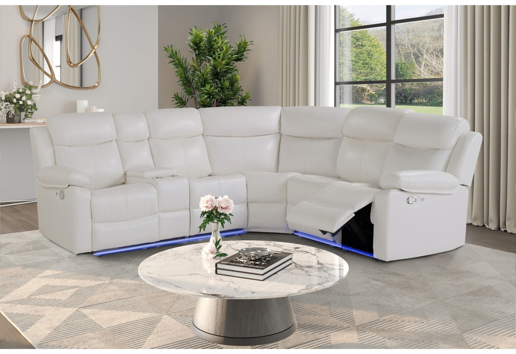 U6026 Blanche White Sectional Sofa - All Brands Furniture (NJ)