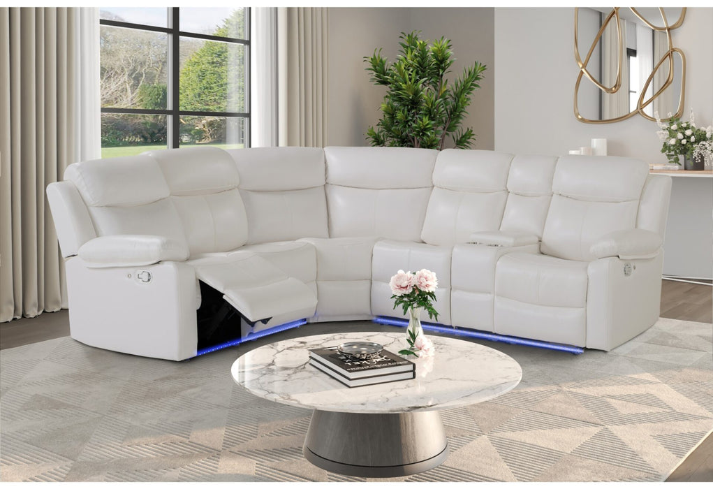 U6026 Blanche White Sectional Sofa - All Brands Furniture (NJ)