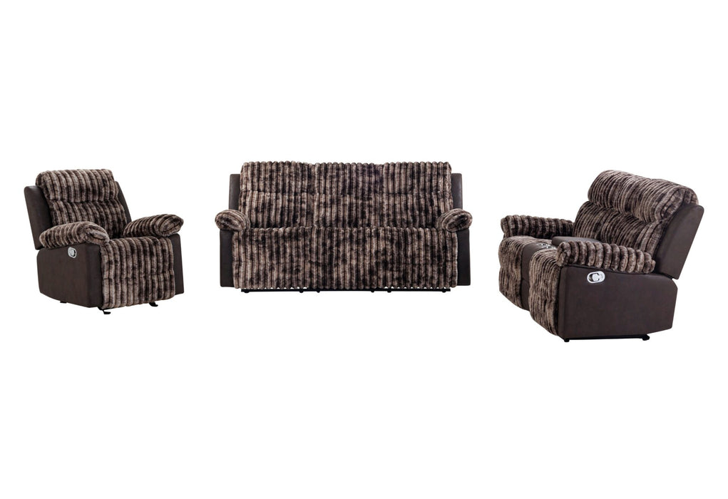 U6028 Reclining Sofa-Console Reclining Loveseat with Glider Recliner - All Brands Furniture (NJ)