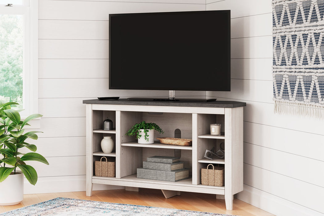 Dorrinson Corner TV Stand with Electric Fireplace - All Brands Furniture (NJ)